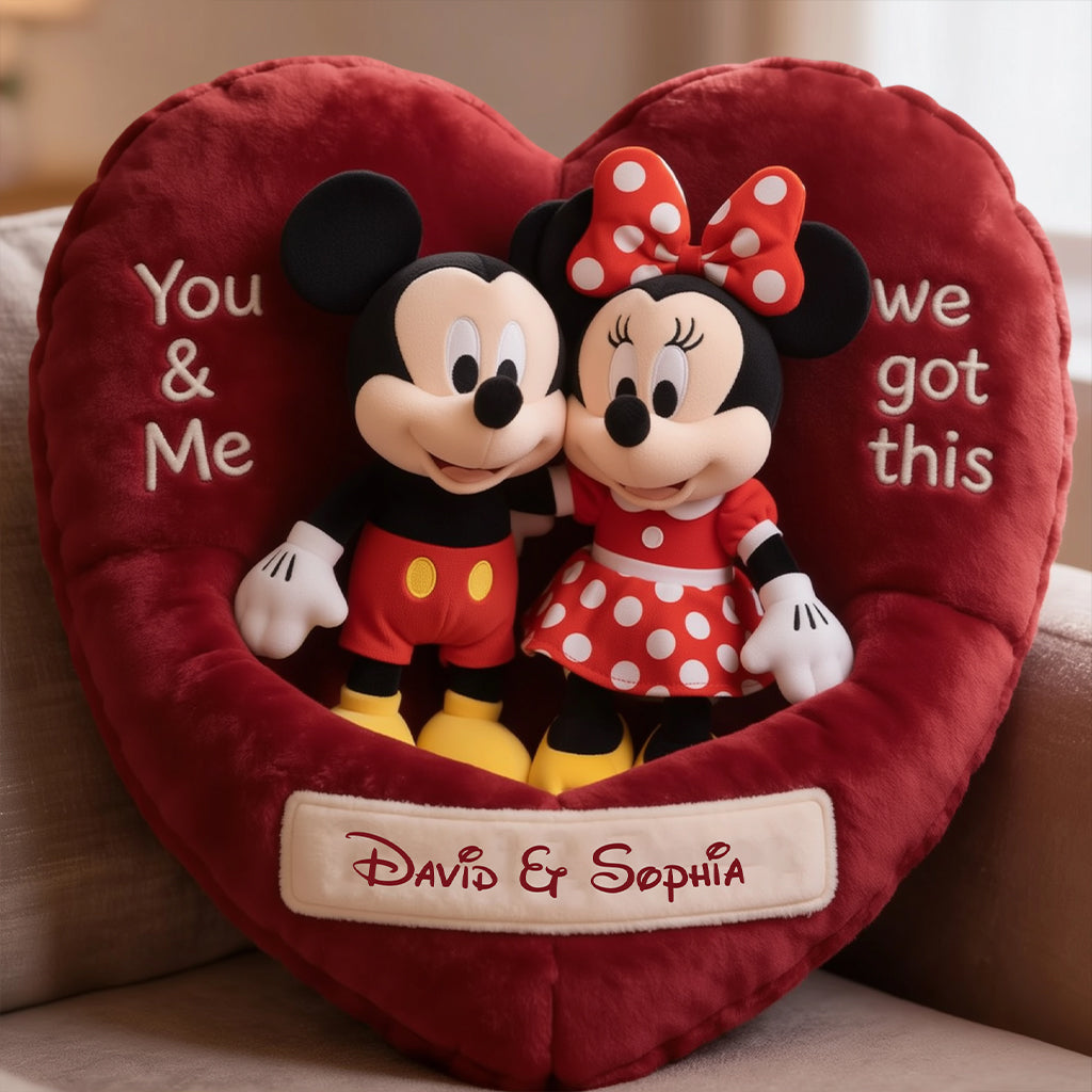You & Me We Got This - Personalized Mouse Faux Fur Shaped Pillow