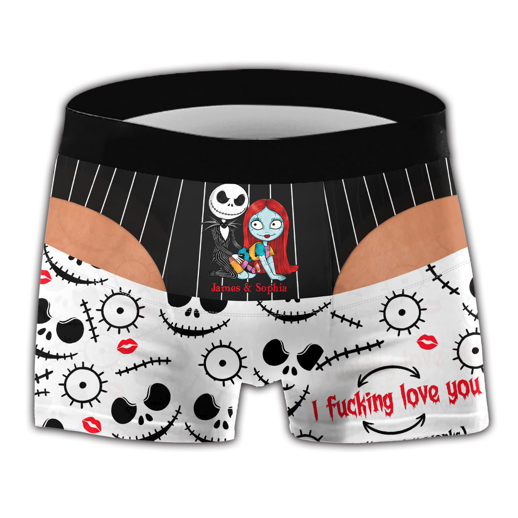 Funny Romantic Spooky Couple - Personalized Nightmare Men’s Boxer Briefs