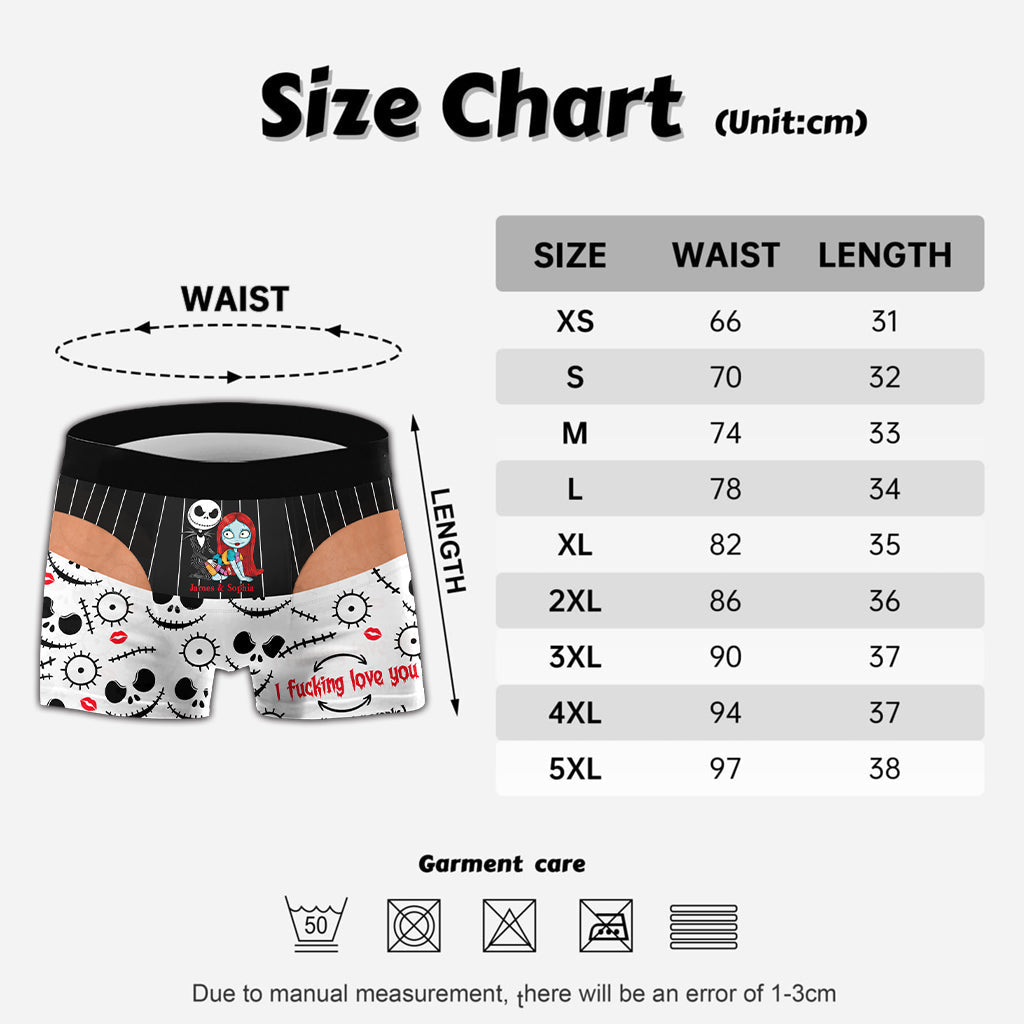 Funny Romantic Spooky Couple - Personalized Nightmare Men’s Boxer Briefs