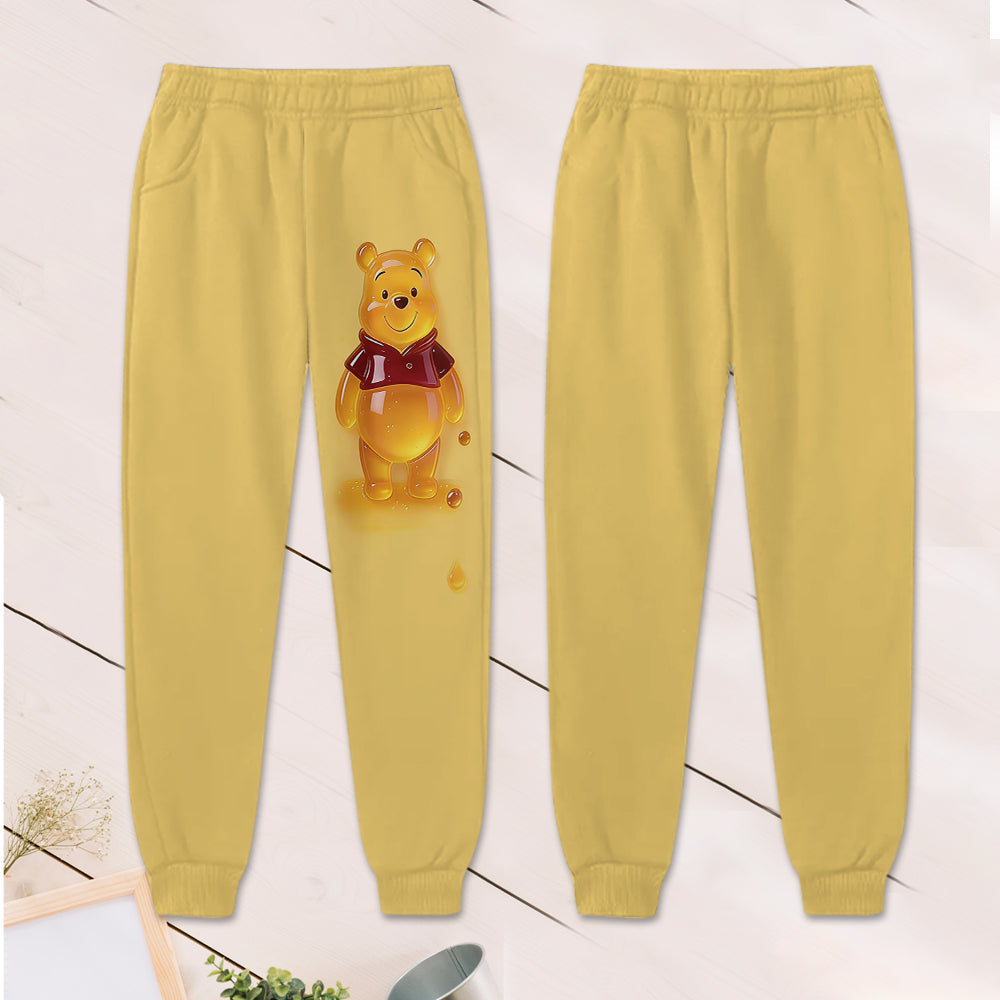 Cute Jelly Bear - Personalized Yellow Bear Kid Hoodie & Kid Jogger Sweatpants