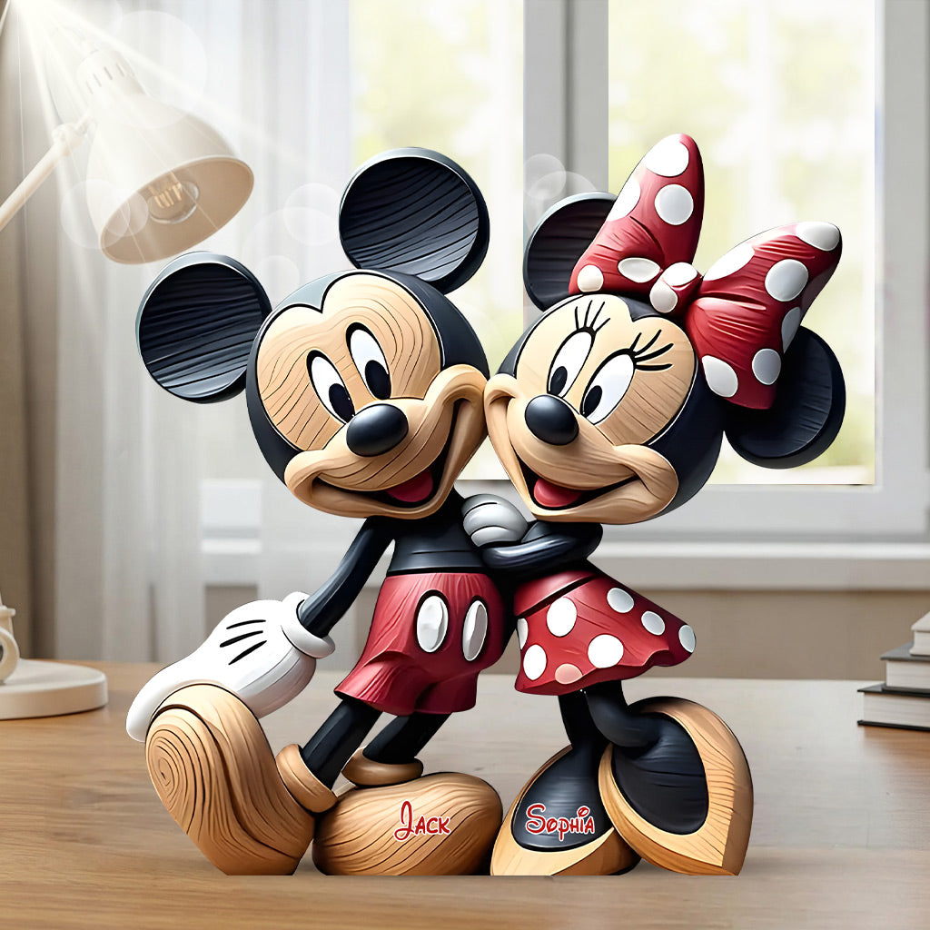 Cute Mouse Couple - Personalized Mouse Custom Shaped Acrylic Plaque