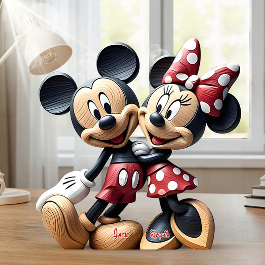 Cute Mouse Couple - Personalized Mouse Custom Shaped Acrylic Plaque