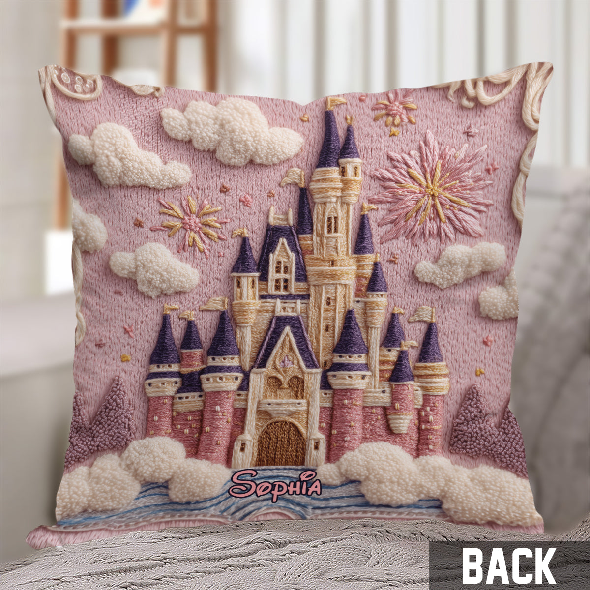 Magical Castle - Personalized Mouse Throw Pillow