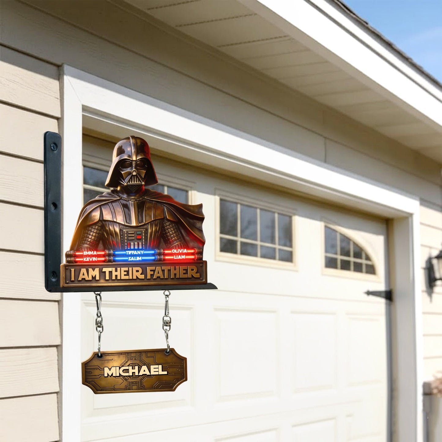 I Am Their Father - Personalized The Force Wooden Wall Mount Sign