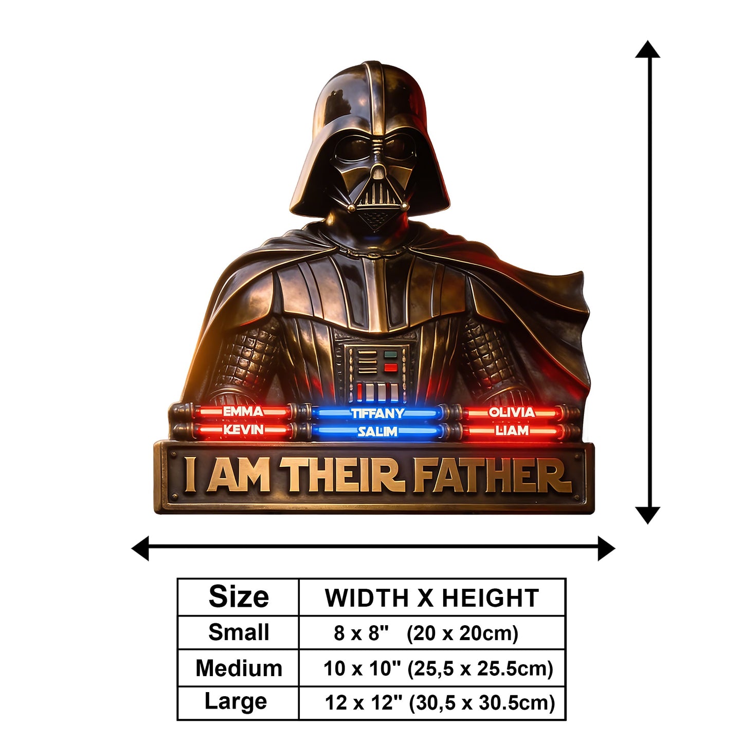 I Am Their Father - Personalized The Force Wooden Wall Mount Sign