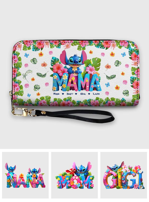 Mama Ohana - Personalized Ohana Leather Long Wallet
