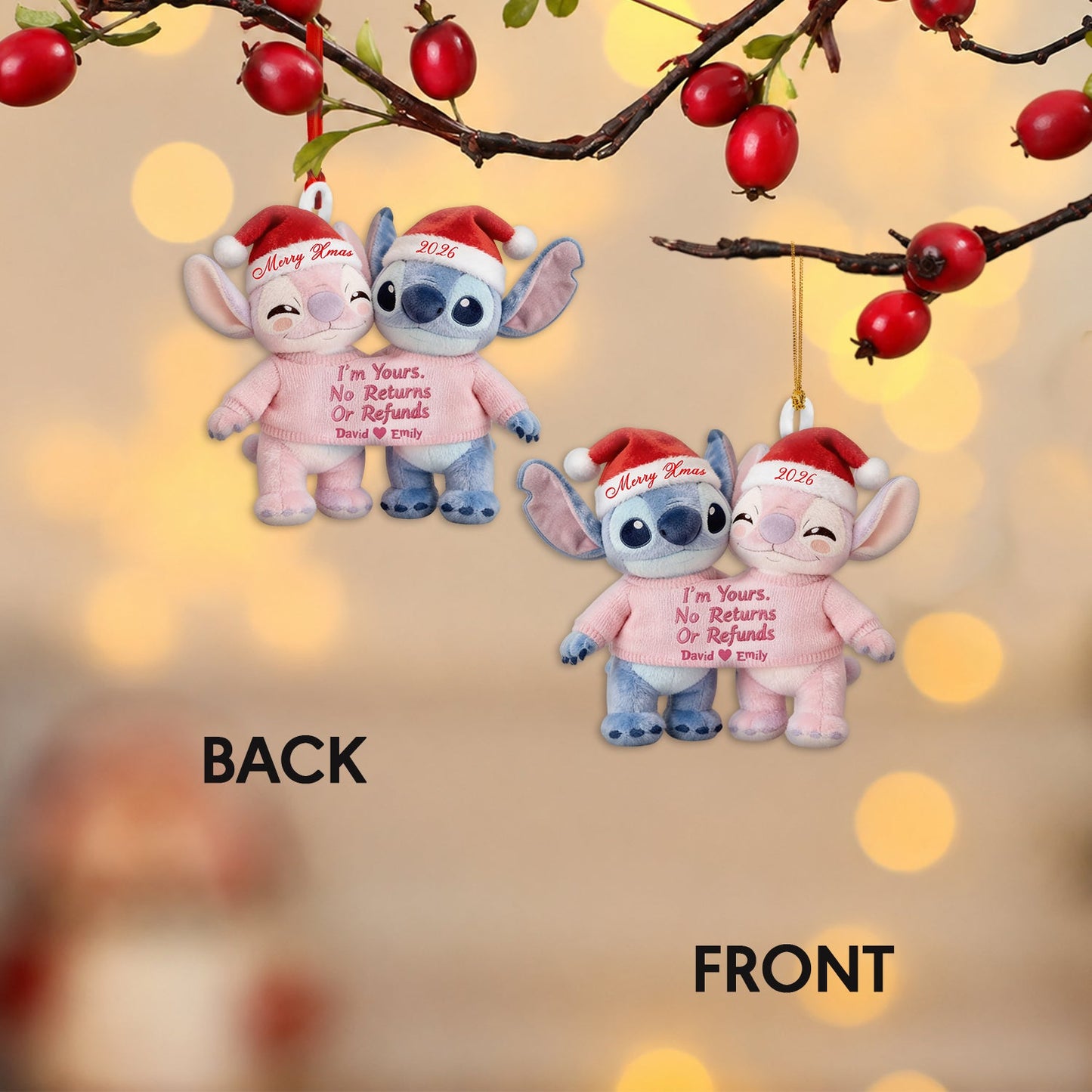 I'm Yours No Return Or Refunds - Personalized Ohana Plush Ornament