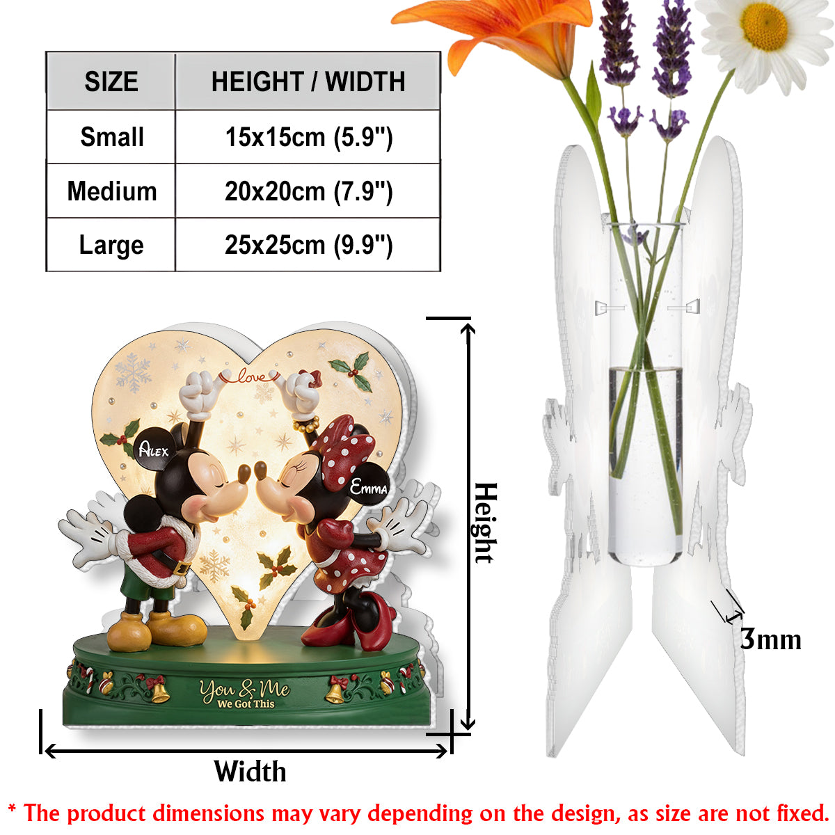 This Is Us - Perfect Gift For Couples - Personalized Mouse Custom Shape Acrylic Flower Vase