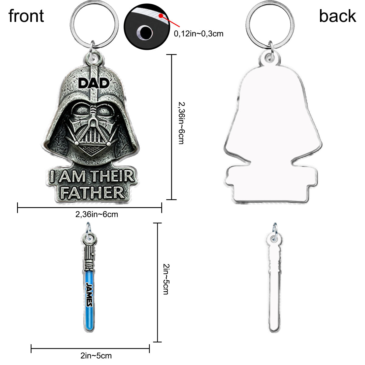 I Am Their Father - Personalized The Force Keychain with Charms