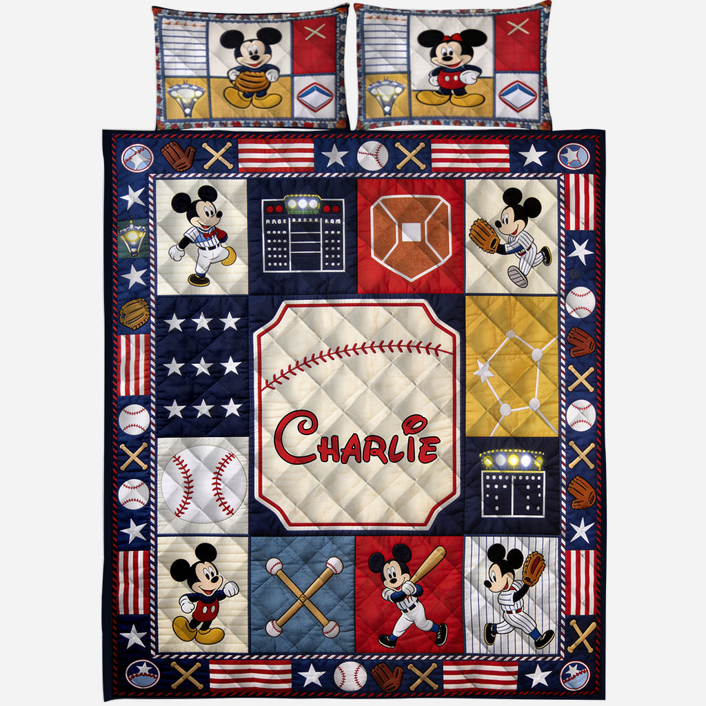 Baseball Mouse Club - Personalized Mouse Quilt Set