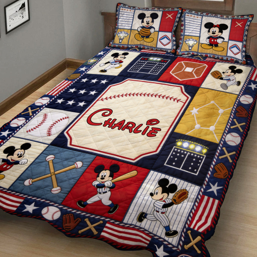 Baseball Mouse Club - Personalized Mouse Quilt Set