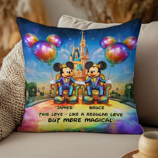 This Love Is More Magical - Personalized Mouse Throw Pillow