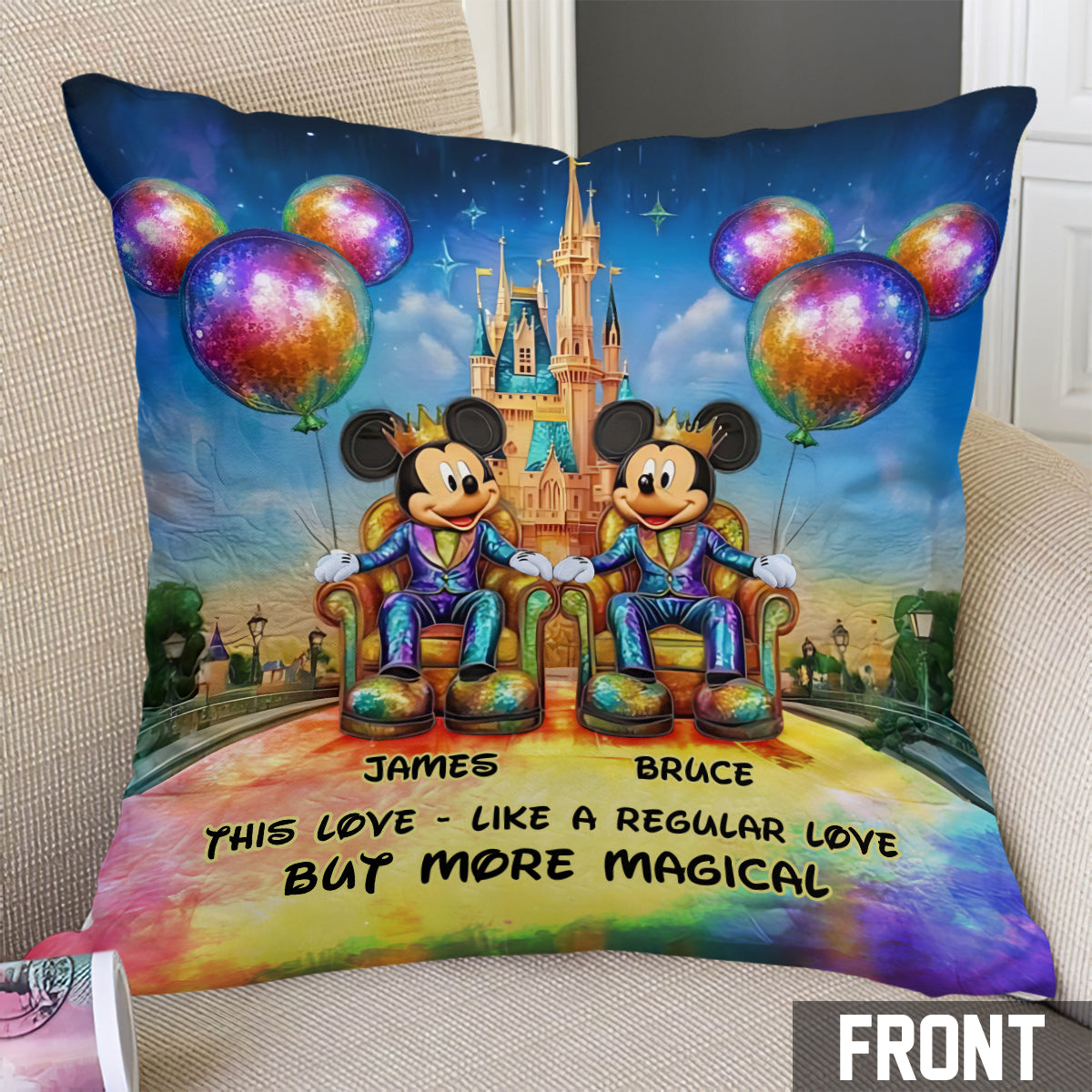 This Love Is More Magical - Personalized Mouse Throw Pillow
