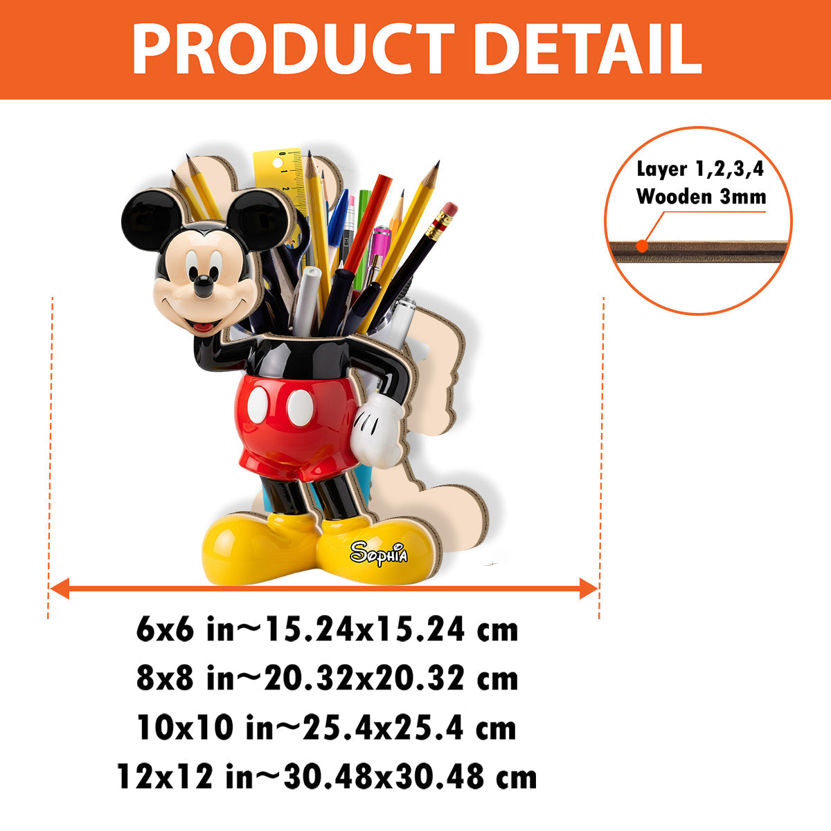 Cute Mouse - Personalized Mouse Wooden Pen Holder