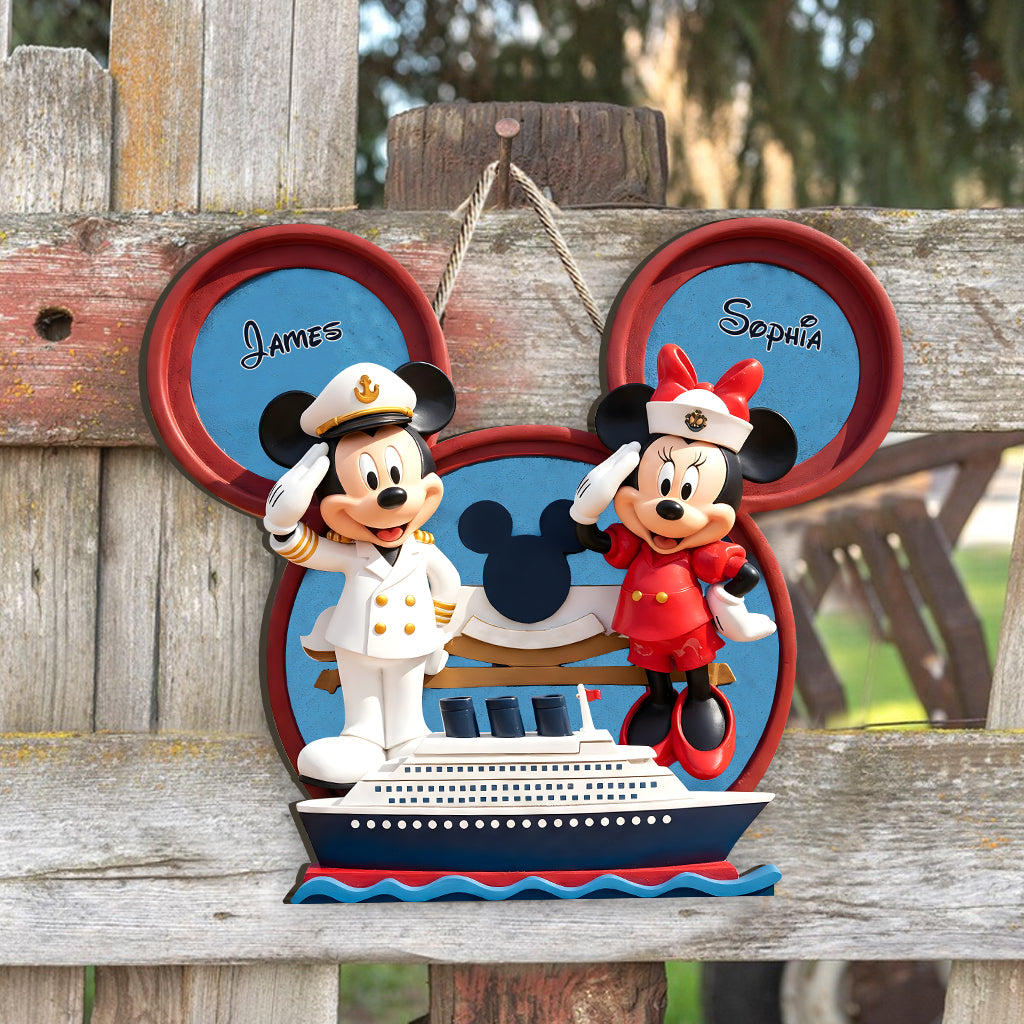 Magical Fantasy Cruise - Personalized Mouse Custom Shaped Wood Sign