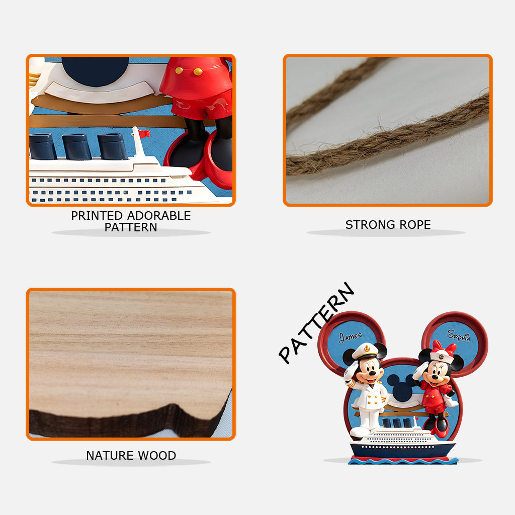 Magical Fantasy Cruise - Personalized Mouse Custom Shaped Wood Sign