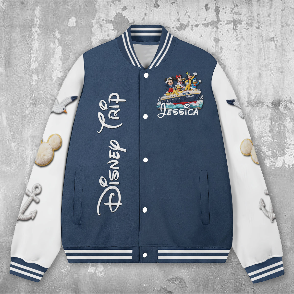 Cruise Trip - Personalized Mouse Varsity Jacket
