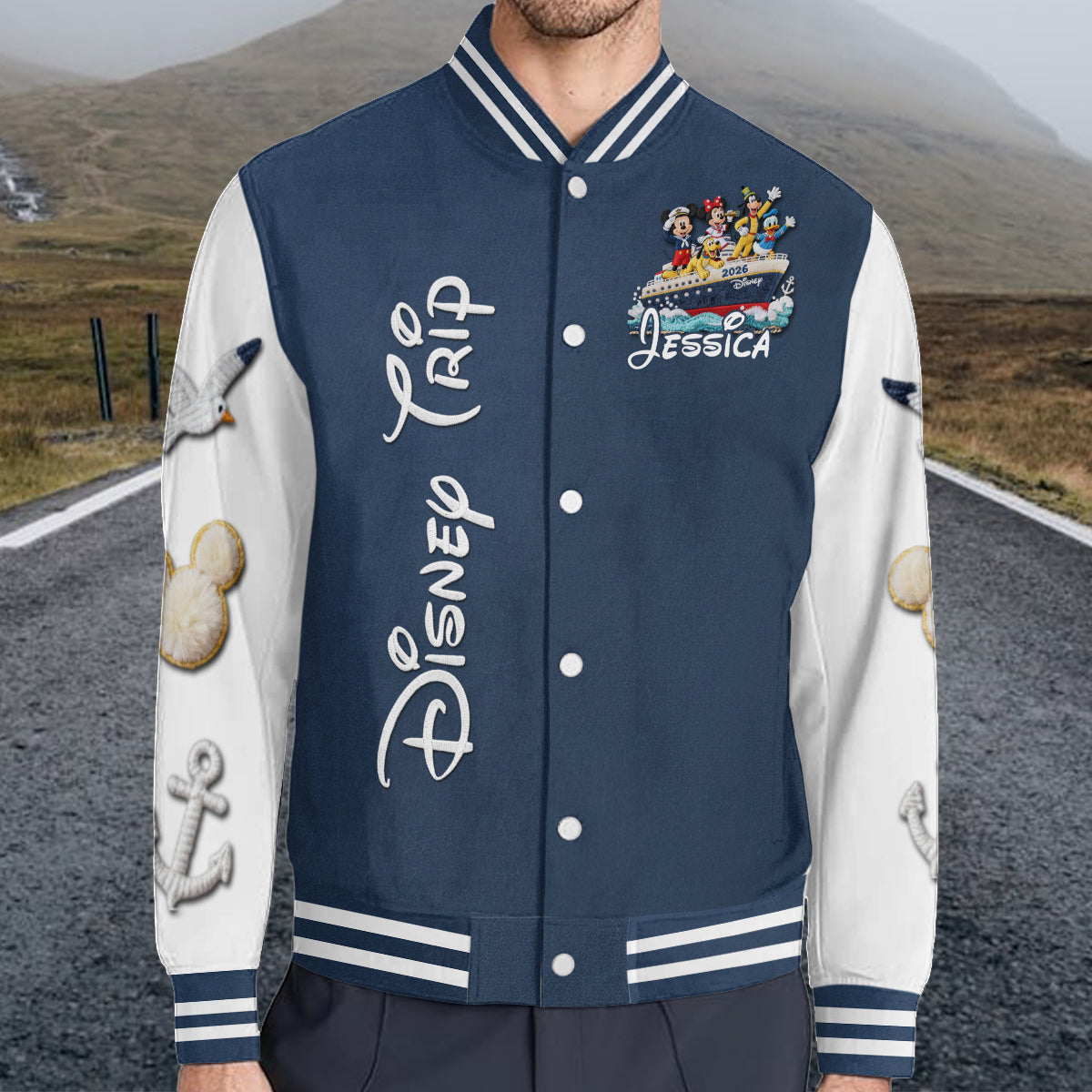 Cruise Trip - Personalized Mouse Varsity Jacket