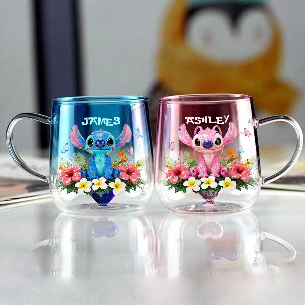 I'm Yours No Return Or Refunds - Personalized Ohana Gradient Glass Mug