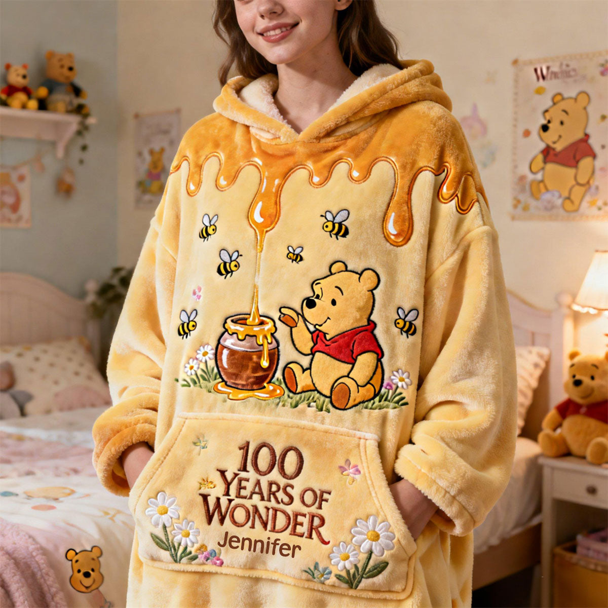 100 Years Of Wonder - Personalized Mouse Blanket Hoodie