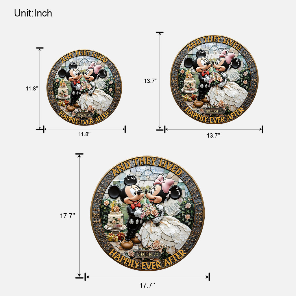 Happily Ever After Mouse Couple - Personalized Mouse Wood Sign