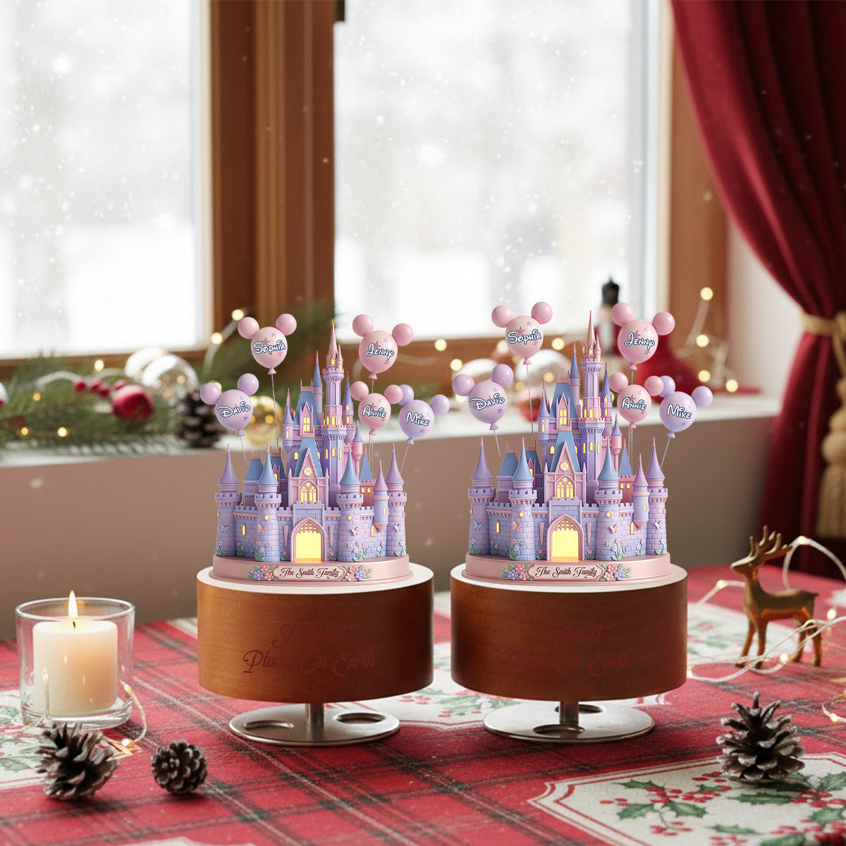 The Magical Castle - Personalized Mouse Rotating Music Plaque