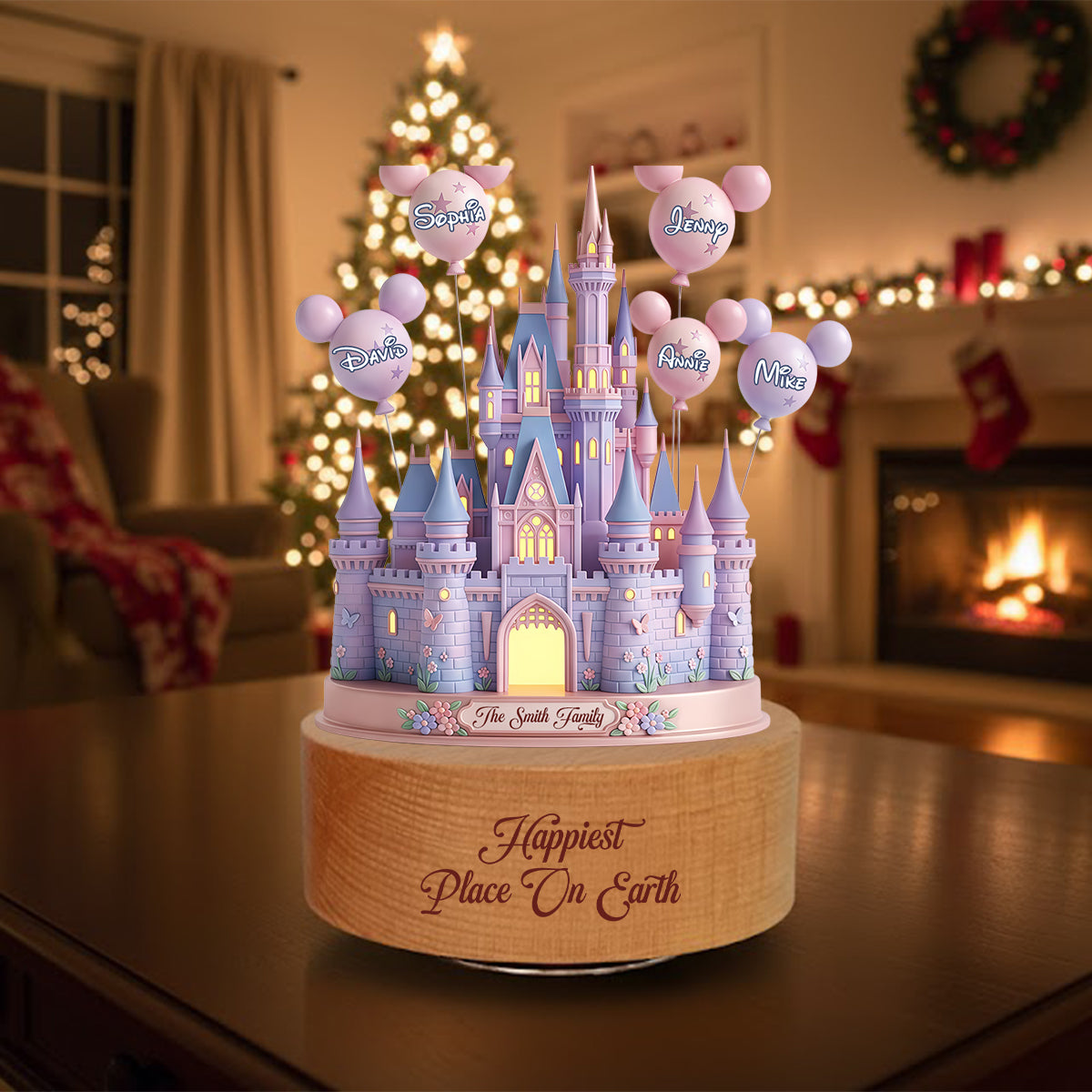 The Magical Castle - Personalized Mouse Rotating Music Plaque