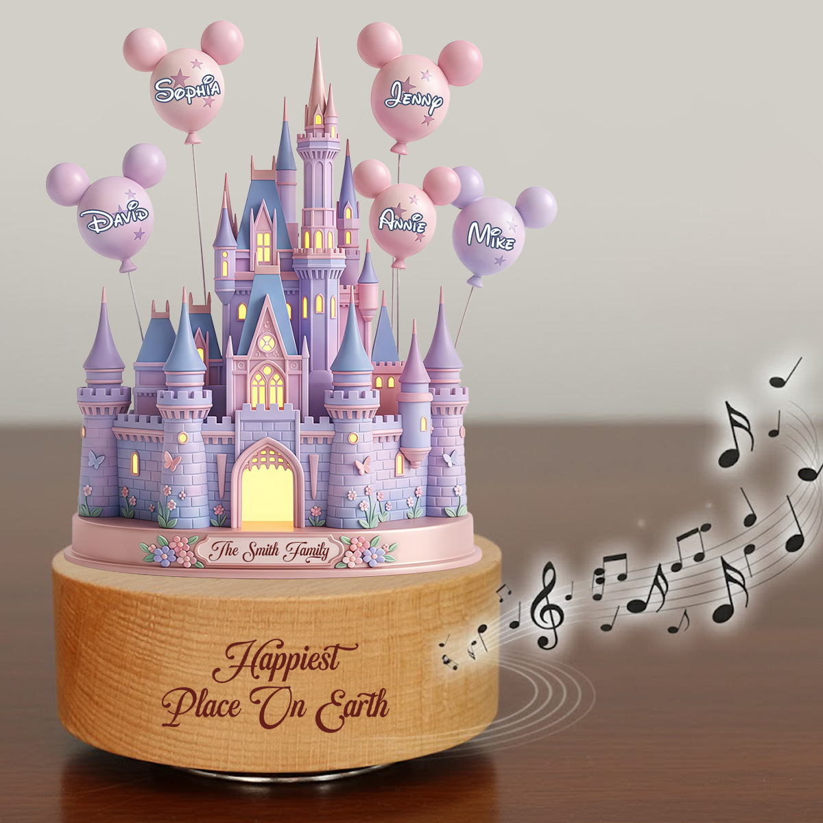 The Magical Castle - Personalized Mouse Rotating Music Plaque