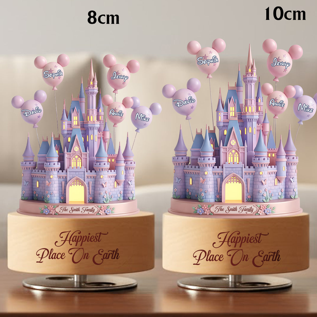 The Magical Castle - Personalized Mouse Rotating Music Plaque
