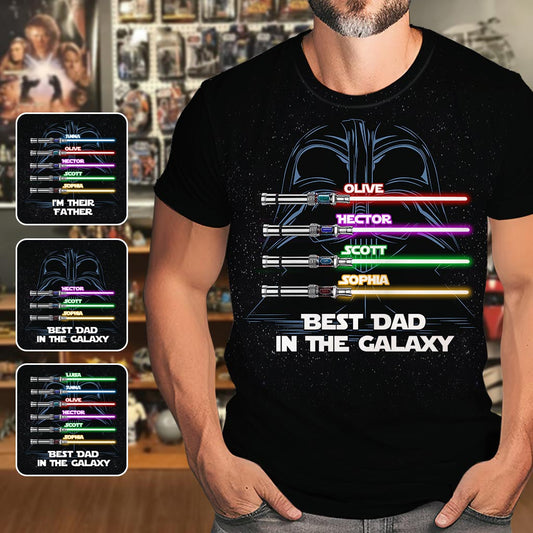 Best Dad In The Galaxy - Personalized The Force All Over Shirt