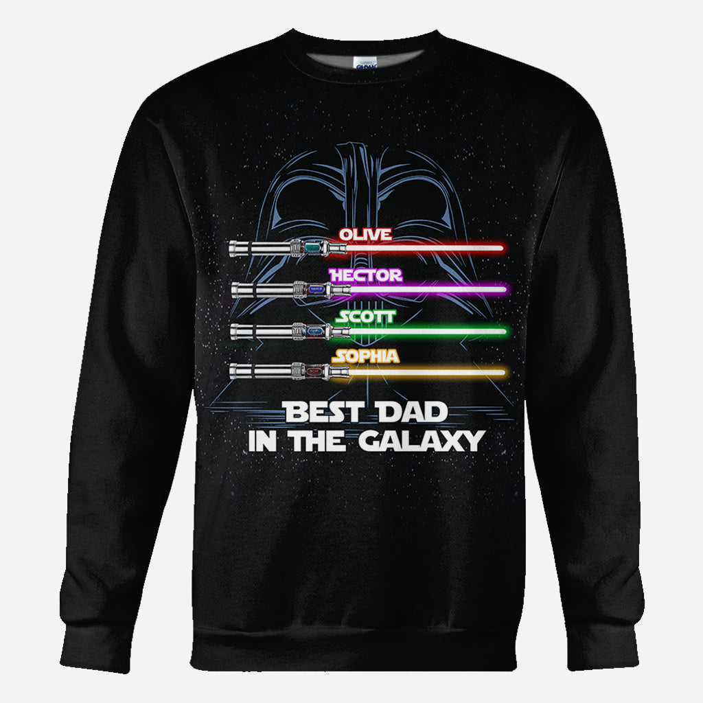 Best Dad In The Galaxy - Personalized The Force All Over Shirt