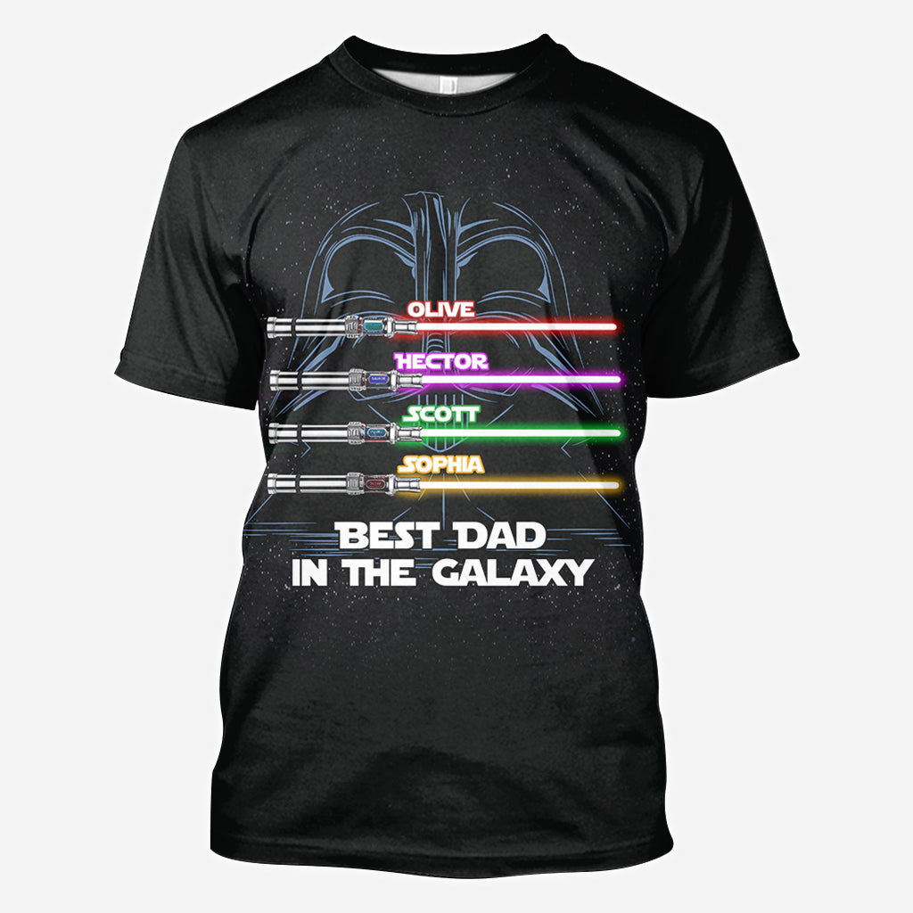 Best Dad In The Galaxy - Personalized The Force All Over Shirt