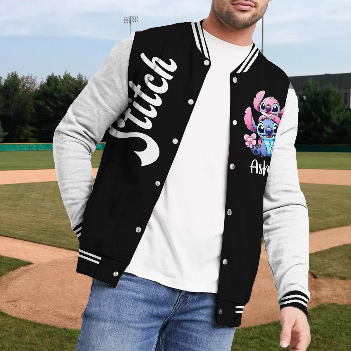 Ohana Means Family - Personalized Ohana Varsity Jacket