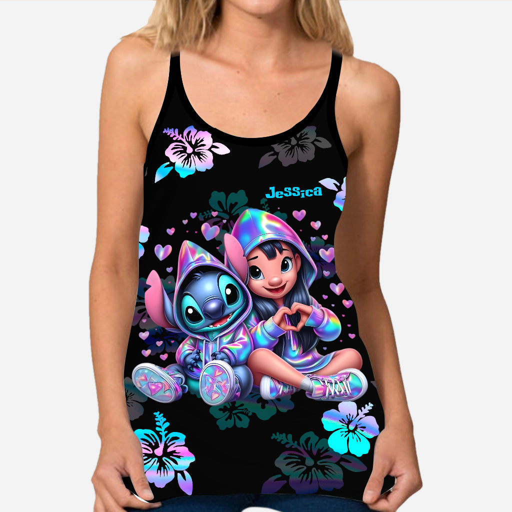 Ohana Means Family - Personalized Ohana Cross Tank Top and Leggings