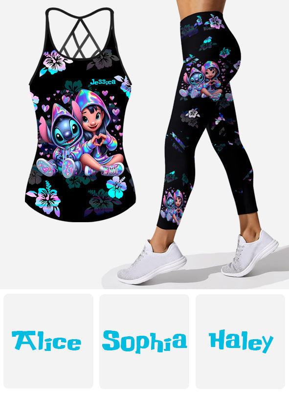 Ohana Means Family - Personalized Ohana Cross Tank Top and Leggings