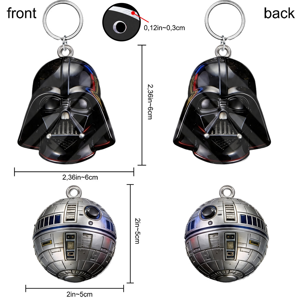 Hello Darkness - Personalized The Force Premium Keychain With Charms