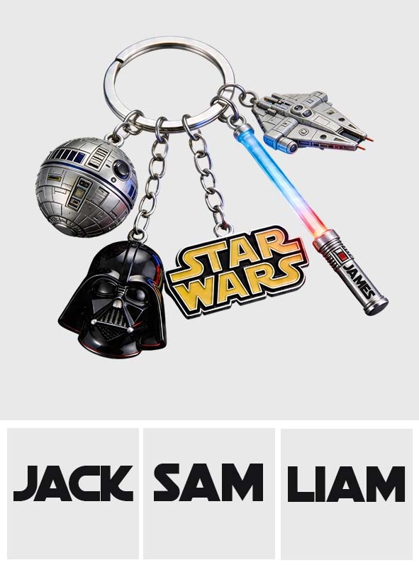 Hello Darkness - Personalized The Force Premium Keychain With Charms