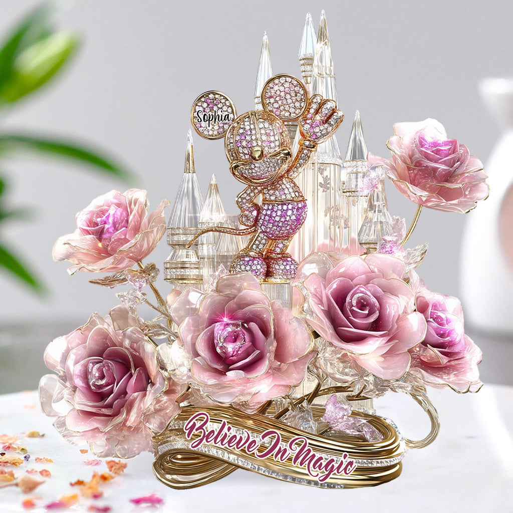 Believe In Magic - Personalized Mouse Custom Shaped Acrylic Plaque