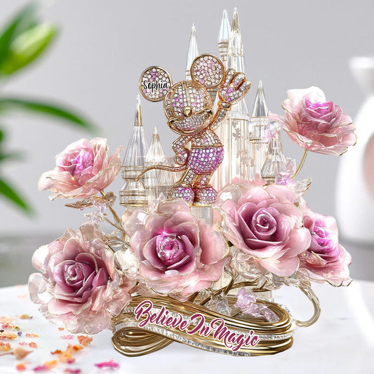 Believe In Magic - Personalized Mouse Custom Shaped Acrylic Plaque