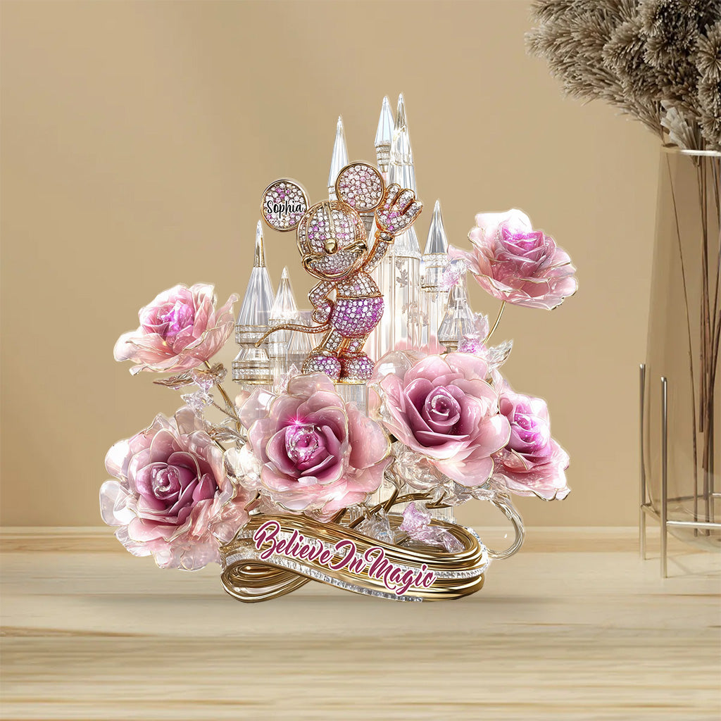 Believe In Magic - Personalized Mouse Custom Shaped Acrylic Plaque