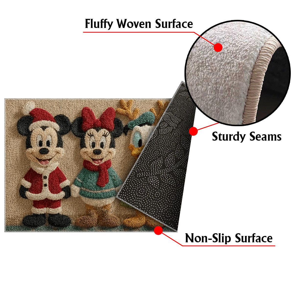 Magical Christmas - Personalized Mouse Non-Slip Tufted Rug