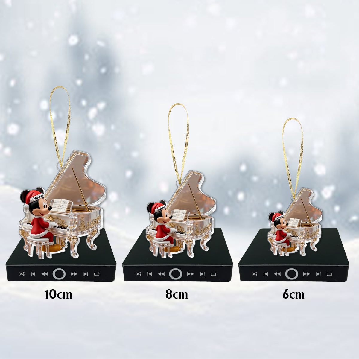 Piano Playing - Personalized Mouse Music Ornament