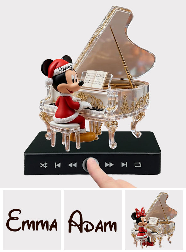 Piano Playing - Personalized Mouse Music Ornament