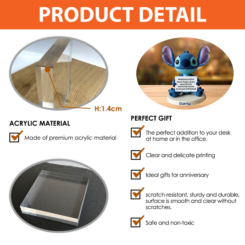 Ohana Emotional support - Personalized Ohana Custom Shaped Acrylic Plaque