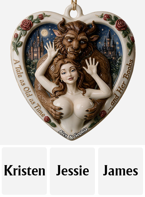 Naughty Couple - Personalized Beauty And The Beast Premium 3D Ornament
