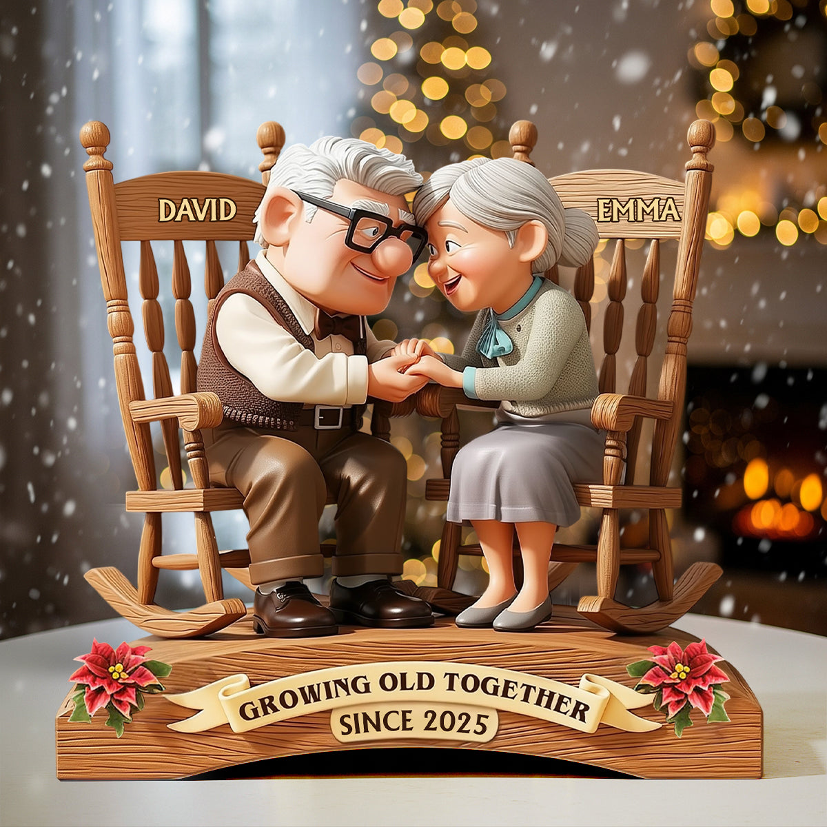 Growing Old Together - Personalized Couple Custom Shaped Acrylic Plaque