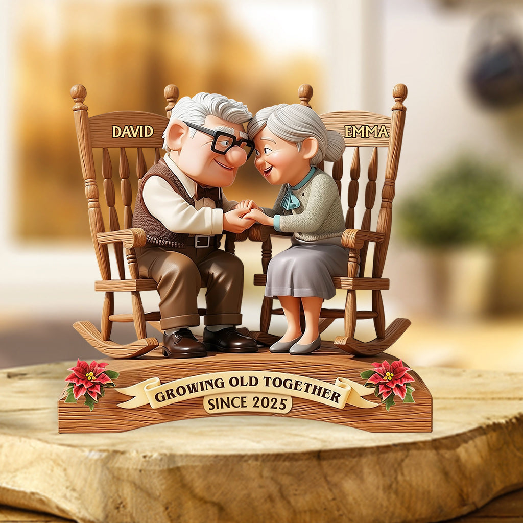 Growing Old Together - Personalized Couple Custom Shaped Acrylic Plaque
