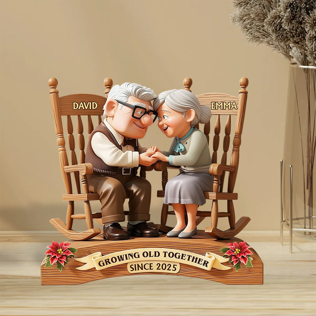 Growing Old Together - Personalized Couple Custom Shaped Acrylic Plaque