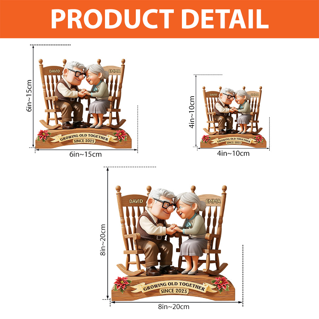 Growing Old Together - Personalized Couple Custom Shaped Acrylic Plaque