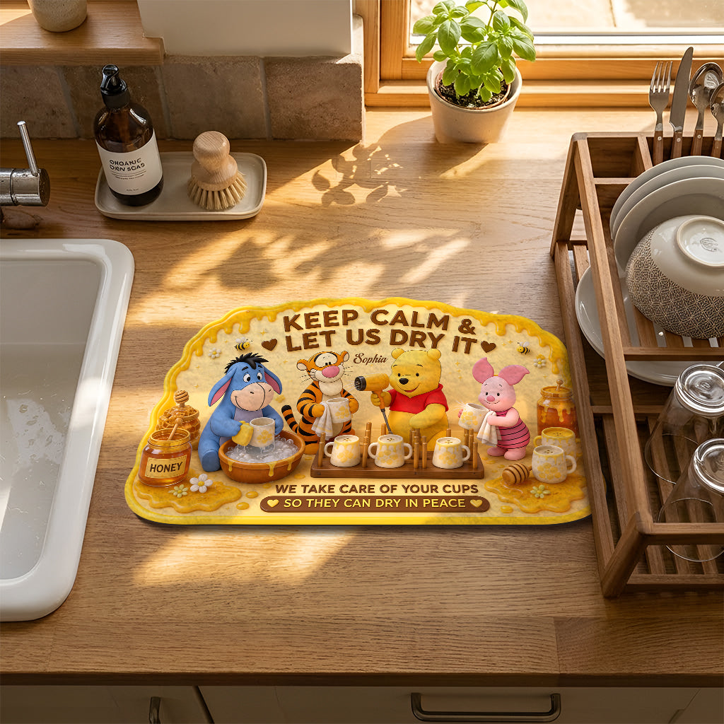 Honey Bear - Personalized Yellow Bear Drying Mat